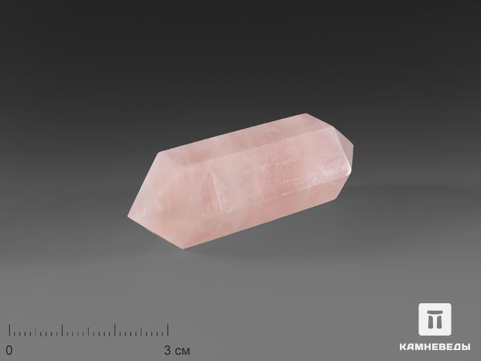 Розовый кварц в форме двухголового кристалла, 5,5-6 см (25-30 г), 16729, фото 1