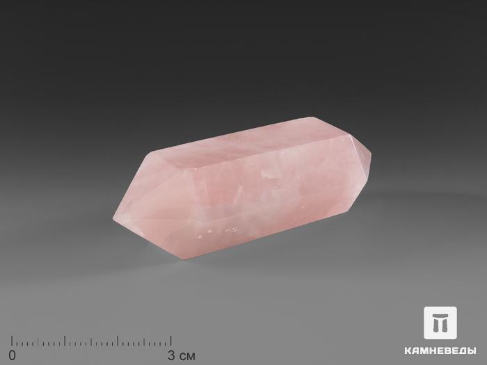 Розовый кварц в форме двухголового кристалла, 5,5-6,5 см (30-35 г), 16730, фото 1