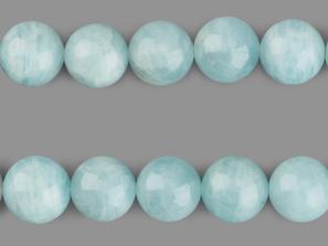 Бусины из аквамарина (голубого берилла), 10 шт. на нитке, 12-13 мм
