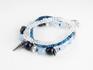 Комплект браслетов «Цвета моря» с кианитом, голубым агатом (сапфирином) и жемчугом, 16213, фото 1