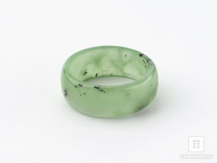 Кольцо из зелёного нефрита, ширина 7-8 мм, 44-19/9, фото 1