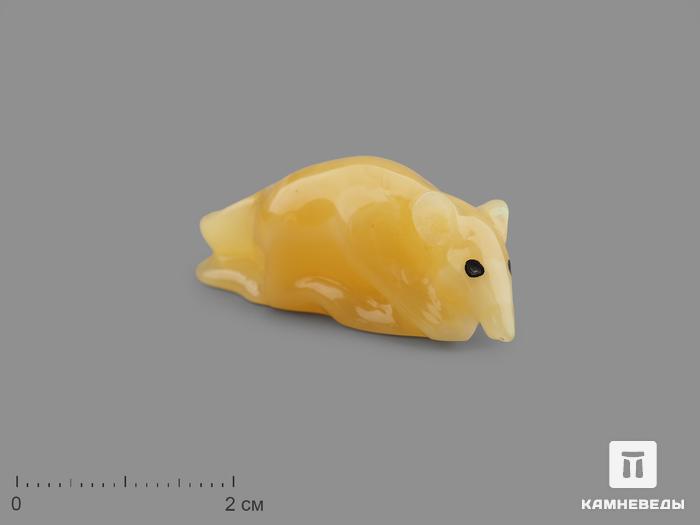 Крыса из янтаря, резьба 4,4х1,6х1,4 см, 16476, фото 1