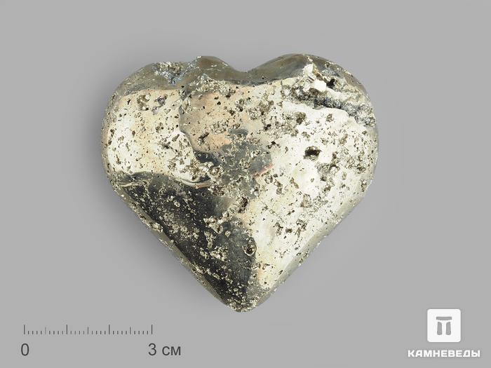 Сердце из пирита, 6,5х6,4х2,7 см, 16807, фото 1