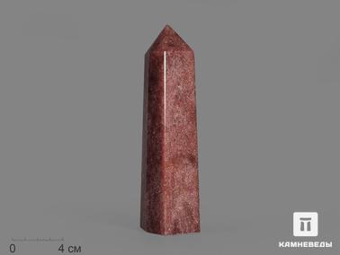 Авантюрин, Кварц. Авантюриновый (клубничный) кварц в форме кристалла, 18х4,9х4,8 см