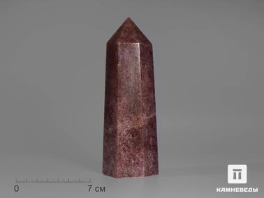 Авантюрин, Кварц. Авантюриновый (клубничный) кварц в форме кристалла, 16,5х5,6х4,6 см