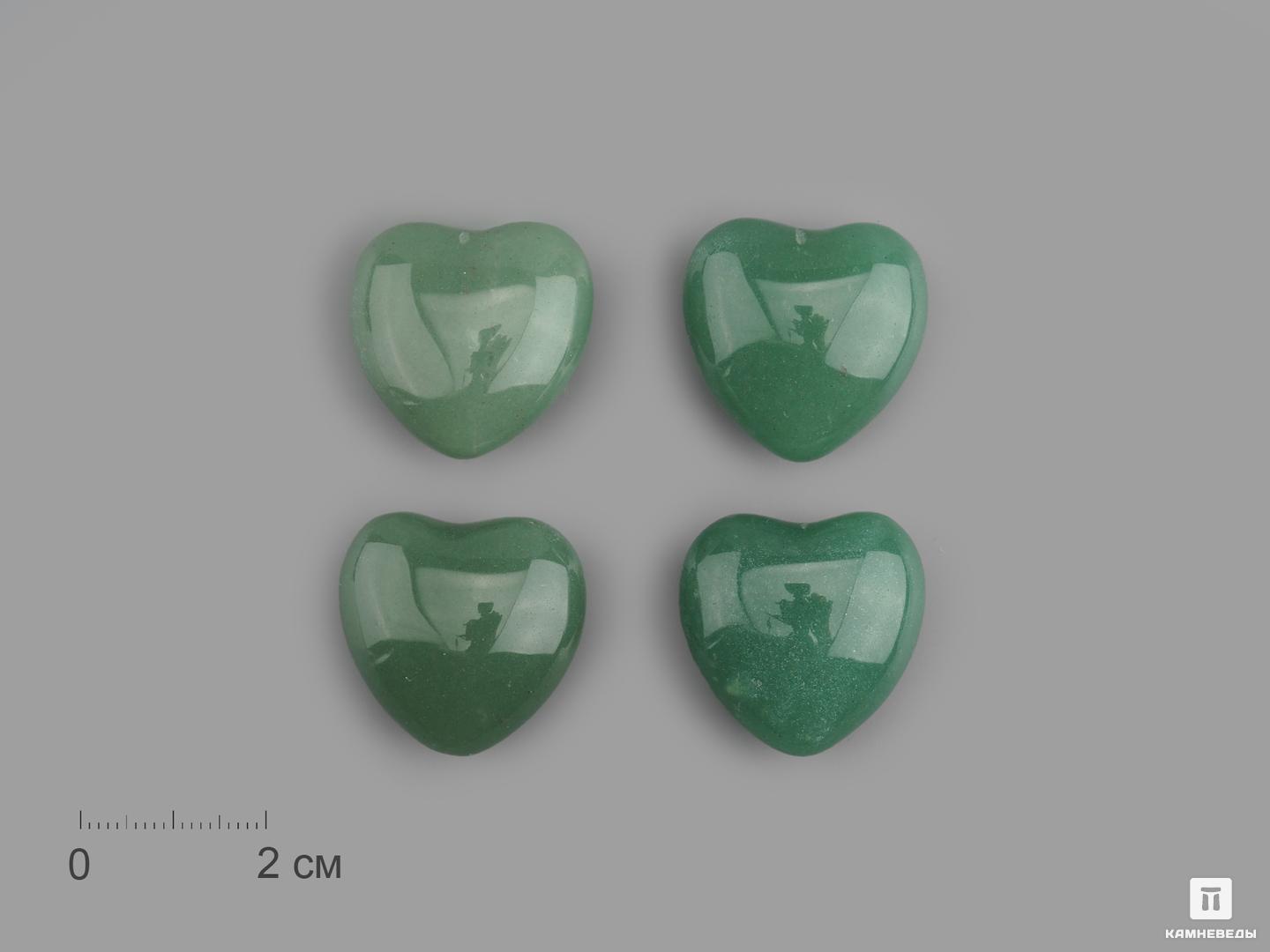 Сердце из зелёного авантюрина, 2,5x2,5х1,2 см сумеречное сердце