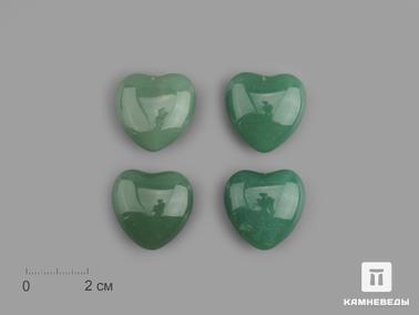 Авантюрин. Сердце из авантюрина зелёного, 2,5x2,5х1,2 см