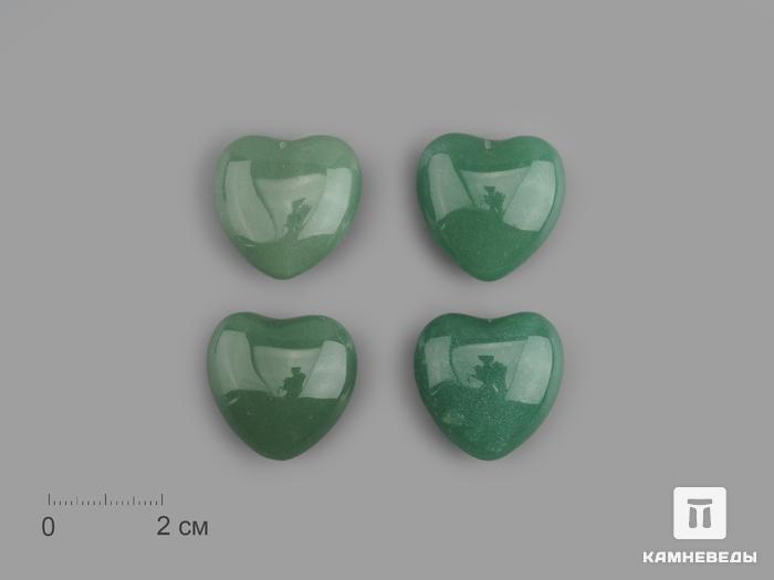 Сердце из зелёного авантюрина, 2,5x2,5х1,2 см, 23-5/13, фото 1