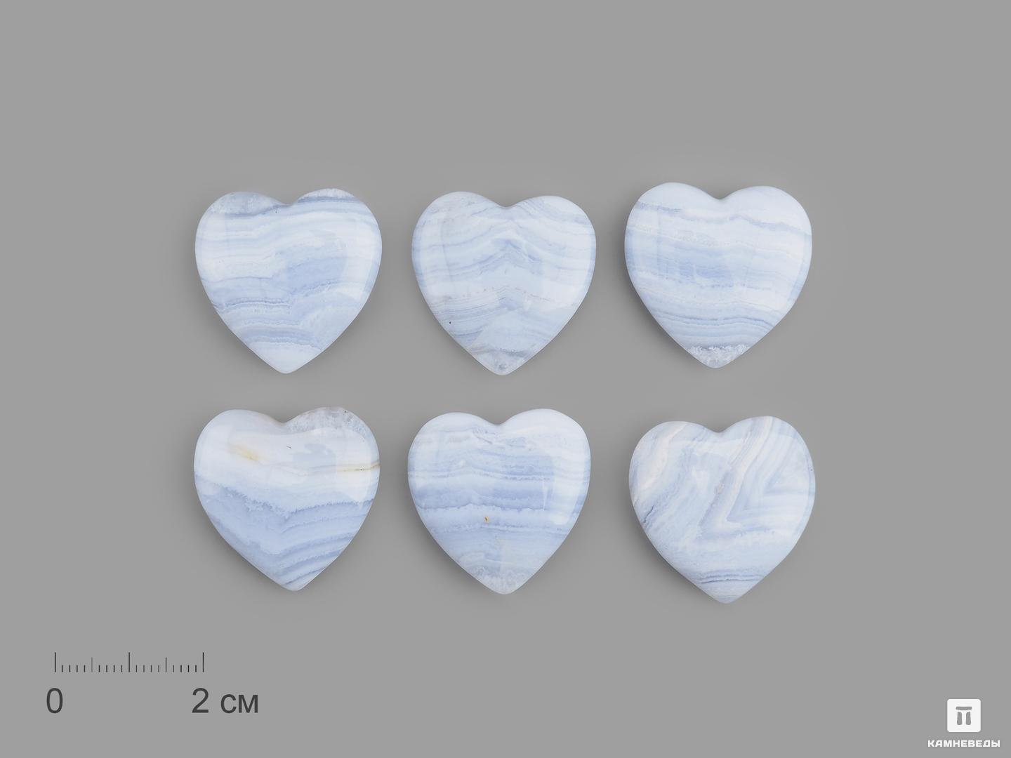 Сердце из голубого агата (сапфирина), 2,5x2,5х1 см сумеречное сердце