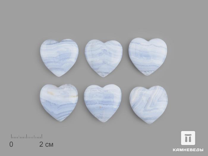 Сердце из голубого агата (сапфирина), 2,5x2,5х1 см, 23-5/16, фото 1