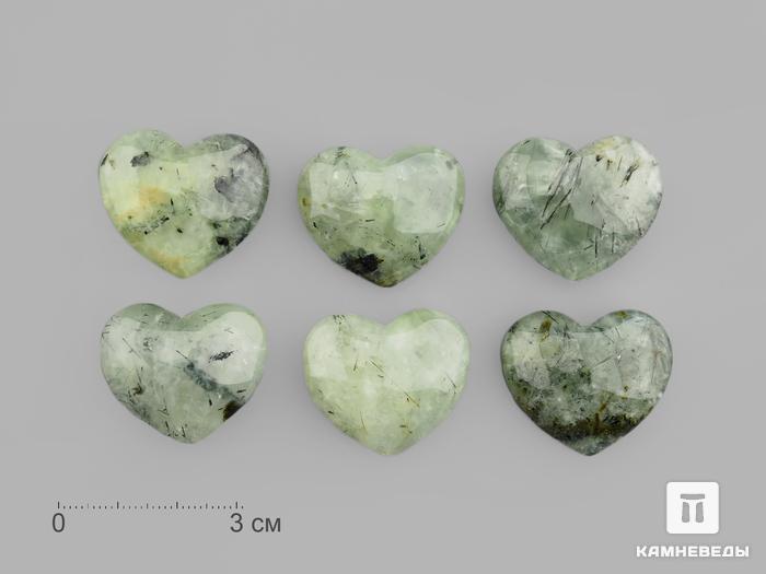 Сердце из пренита с эпидотом, 2,8х1,3 см, 17289, фото 1