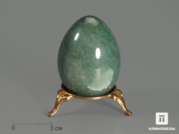 Яйцо из зелёного авантюрина, 6,5х4,6 см, 17338, фото 1