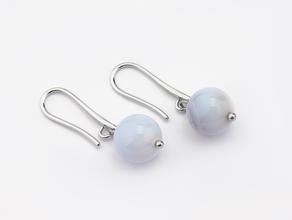 Серьги из голубого агата (сапфирина)