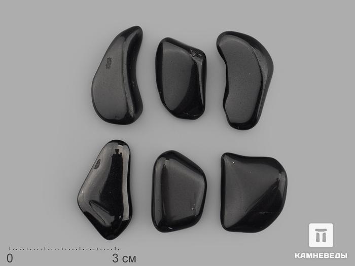 Обсидиан чёрный, галтовка 2,5-3 см, 12-55/6, фото 1