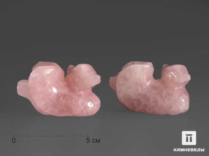 Утки из розового кварца (пара), 6,2х3,8х2,9 см, 17337, фото 1