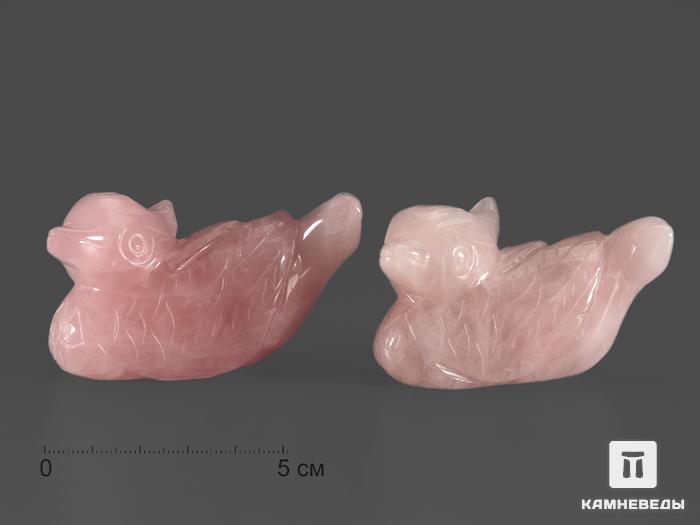 Утки из розового кварца (пара), 6,3х3,7х2,6 см, 17335, фото 1