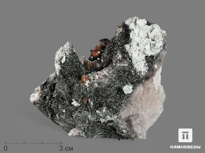Горный хрусталь (кварц) с хлоритом и титанитом, сросток кристаллов 8х6,7х4,2 см, 17442, фото 2