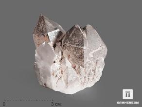 Горный хрусталь (кварц) с хлоритом, сросток кристаллов 4-5 см