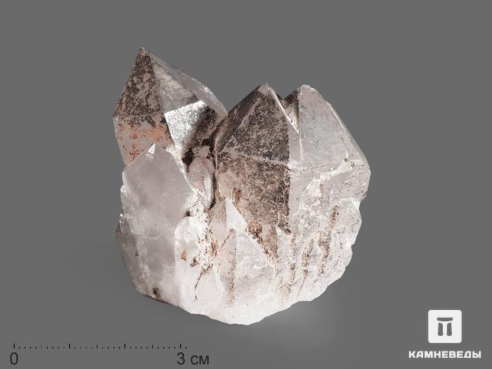 Горный хрусталь (кварц) с хлоритом, сросток кристаллов 4-5 см, 17439, фото 1