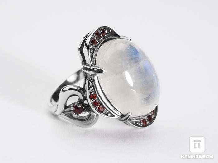 Кольцо с лунным камнем и огранкой граната (альмандина), 17645, фото 1