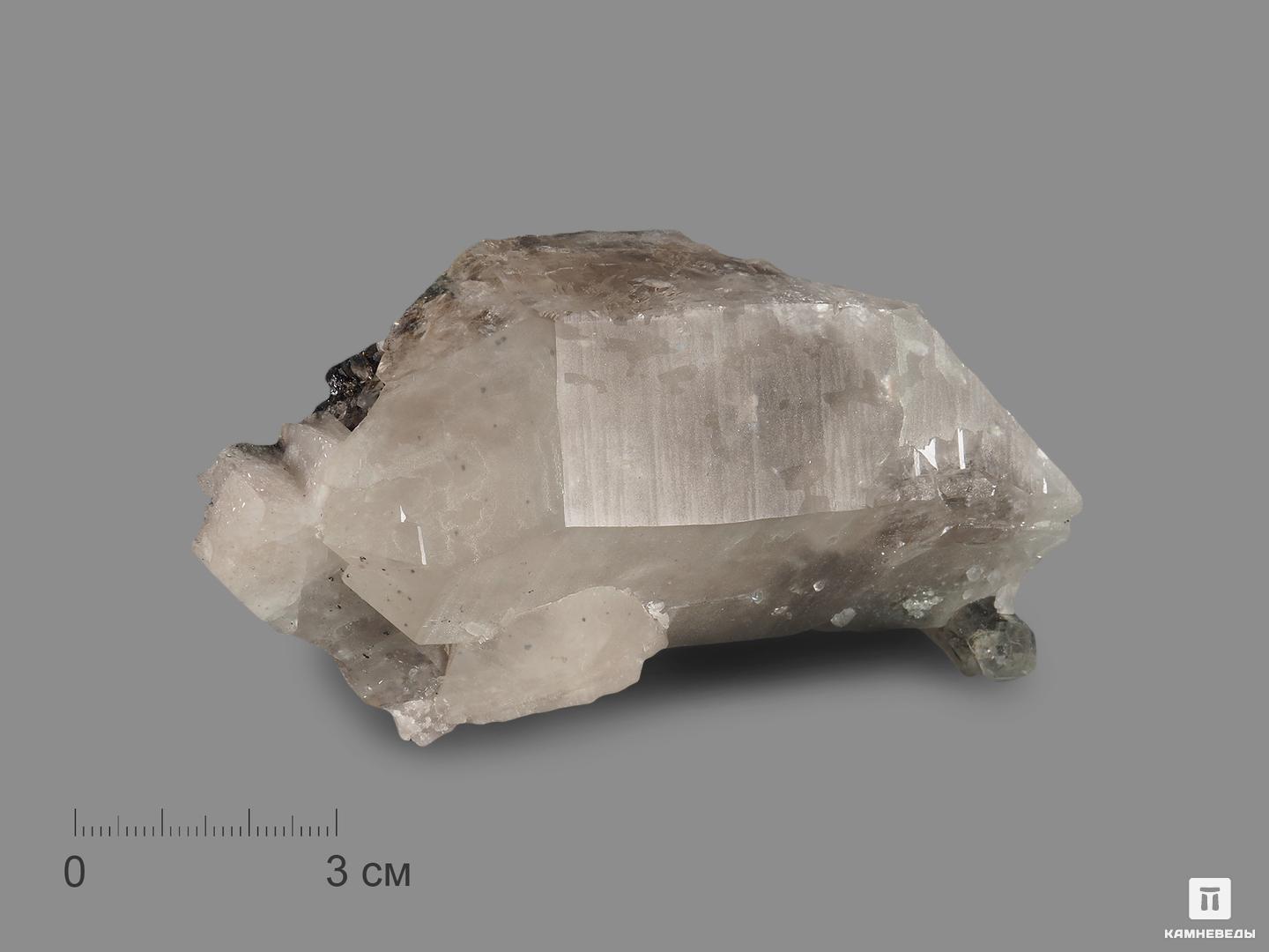 Горный хрусталь (кварц) с хлоритом, сросток кристаллов 10х5,5х4 см фуксит с кианитом 10х5 5 см