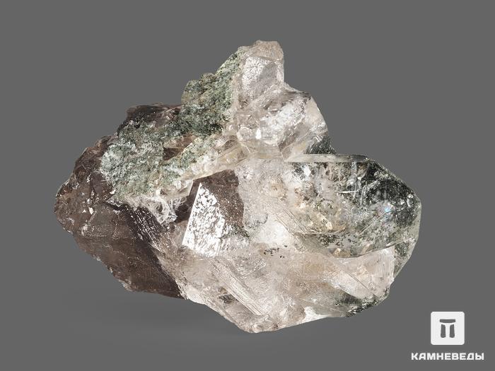 Горный хрусталь (кварц) с хлоритом, сросток кристаллов 6,5х5,2х3,8 см, 17440, фото 3