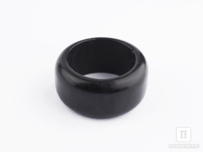 Кольцо из чёрного нефрита, ширина 10-11 мм, 17853, фото 1