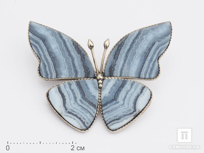 Брошь «Бабочка» с агатом, 4,2х3,3х0,2 см, 1201, фото 1