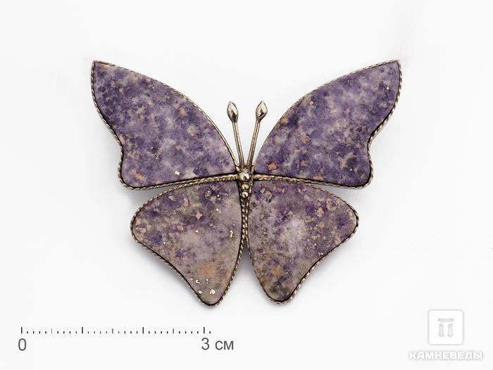 Брошь «Бабочка» с лепидолитом, 4,9х3,9 см, 17800, фото 1