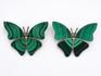 Брошь «Бабочка» с малахитом, 3,7х3,2 см, 9616, фото 2