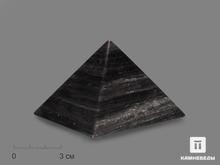 Пирамида из серебристого обсидиана, 8х8х6 см