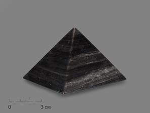 Пирамида из серебристого обсидиана, 8х8х6 см