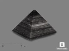Пирамида из серебристого обсидиана, 6х6х4,3 см