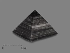 Пирамида из серебристого обсидиана, 6х6х4,3 см