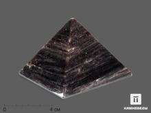 Пирамида из  серебристого обсидиана, 7х7х4,8 см