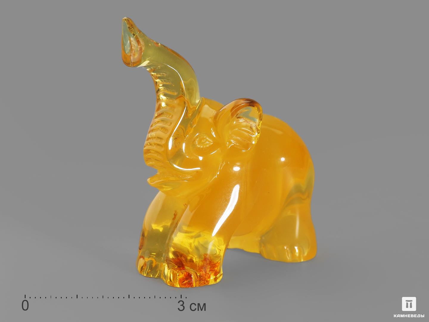 Слон из янтаря, резьба 5х4,8х2,2 см ступает слон