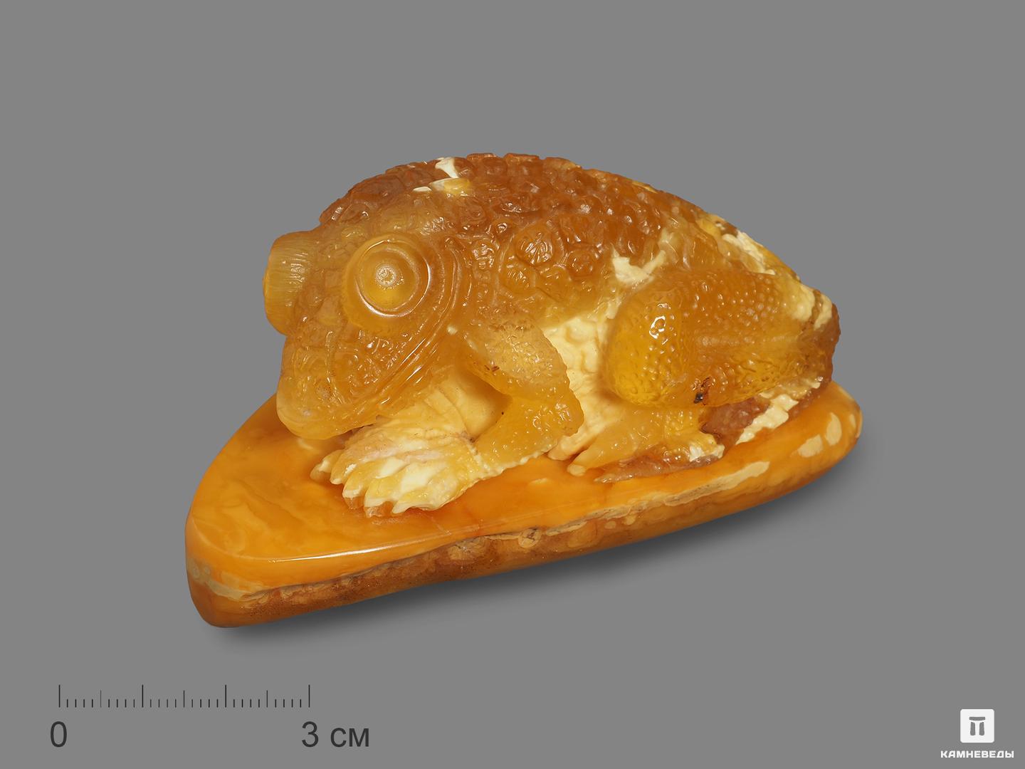 Лягушка из янтаря, резьба 9х5х4,3 см гуси лебеди царевна лягушка