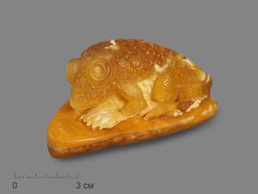 Лягушка из янтаря, резьба 9х5х4,3 см