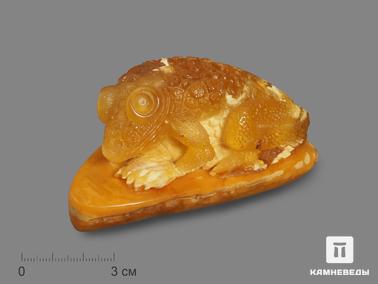 Янтарь. Лягушка из янтаря, резьба 9х5х4,3 см