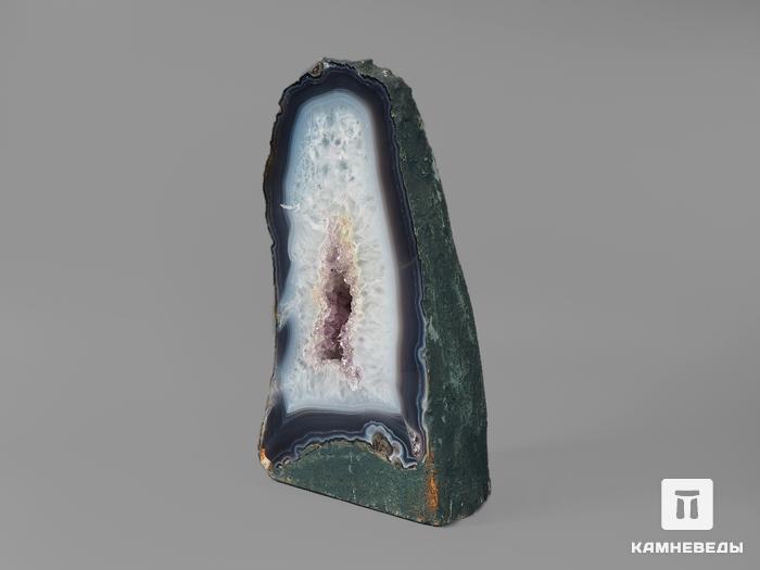 Агат, полированный срез с жеодой аметиста, 27,5х16х10,3 см, 17979, фото 2