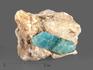 Апатит синий, кристалл на кальците 3,5х2,7х2,5 см, 18334, фото 1