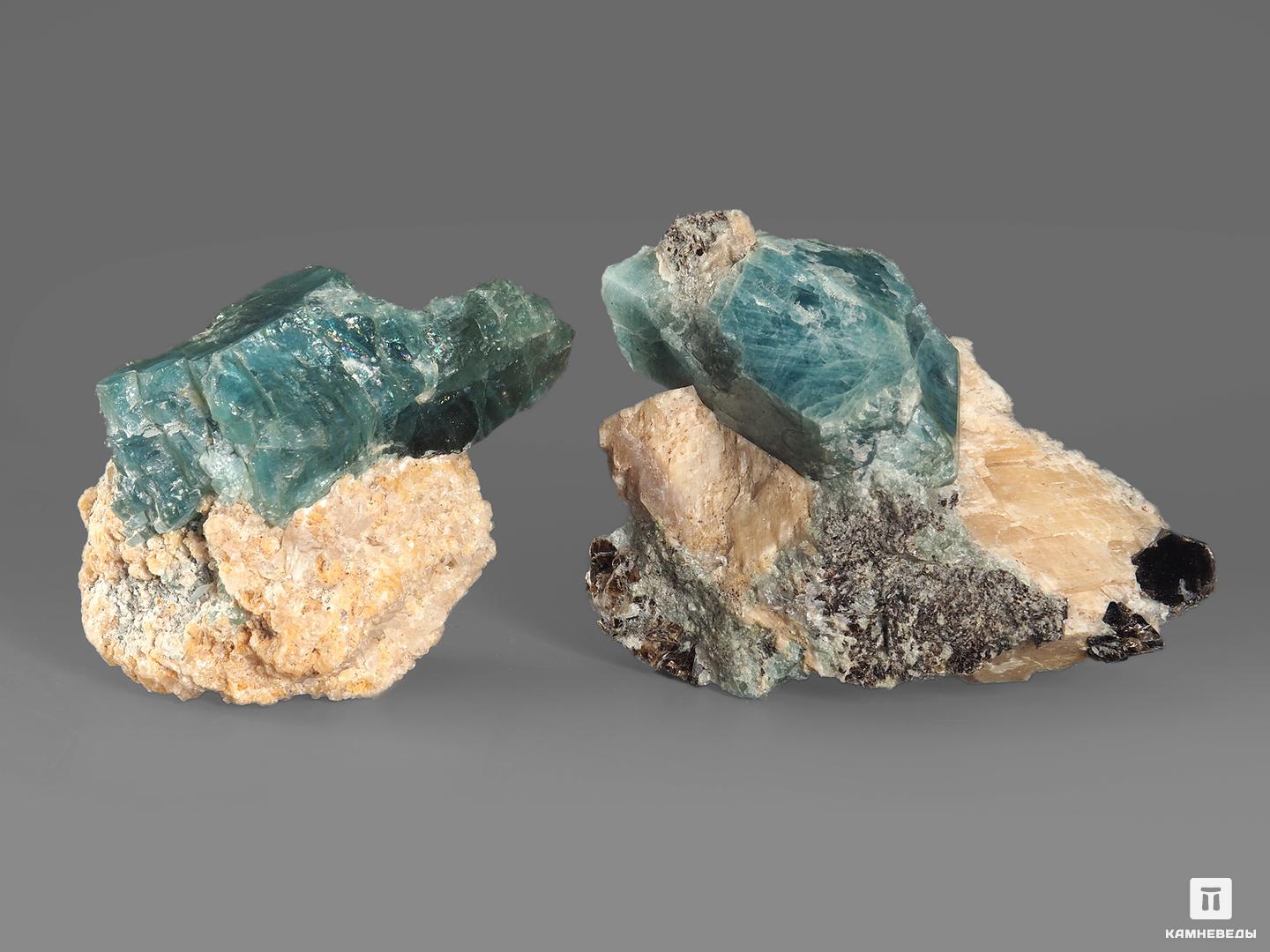Апатит синий на кальците, 7х4,5х4,5 см, 18344, фото 2