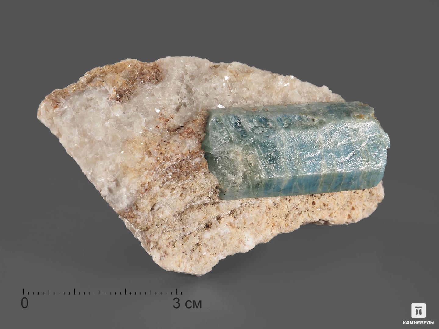 Апатит синий в кальците, 6,5х5,3х3,5 см, 18346, фото 1