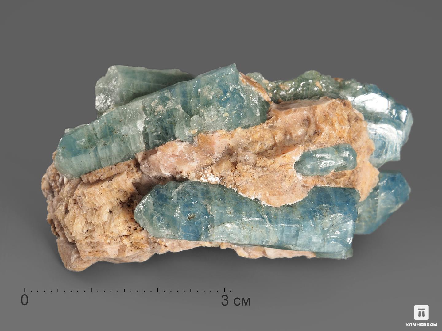 Апатит синий, кристаллы в кальците 6-8 см, 18348, фото 1