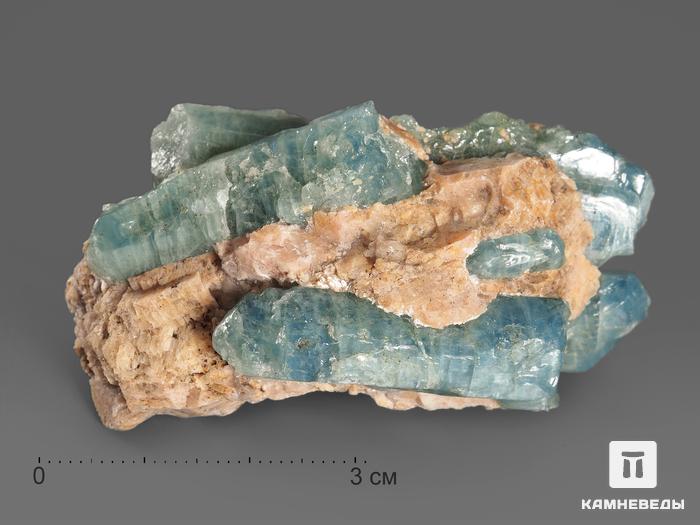 Апатит синий, кристаллы в кальците 6-8 см, 18348, фото 1