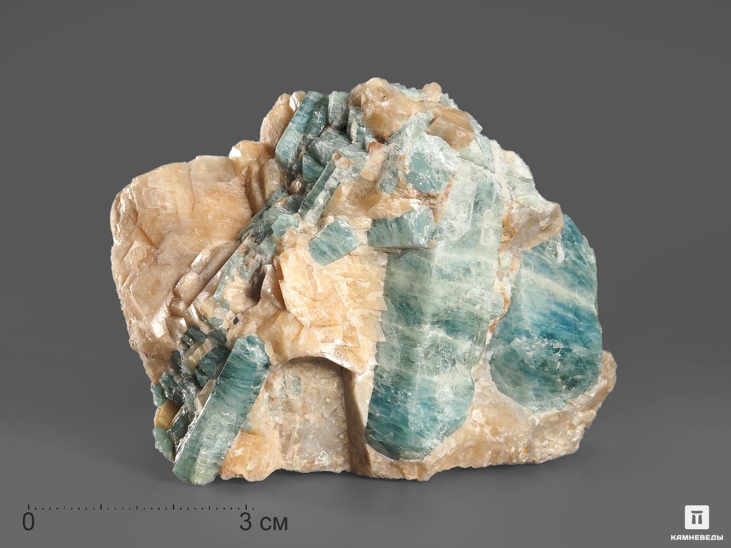 Апатит синий в кальците, 8,5х7,5х5,5 см, 18349, фото 1