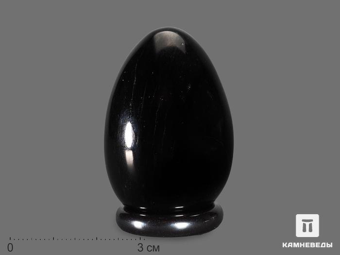 Яйцо из чёрного нефрита, 4,5х3,3 см, 18431, фото 1