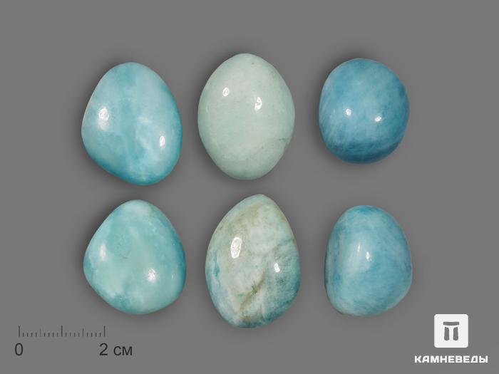 Аквамарин (голубой берилл), крупная галтовка 2,5-4,5 см (15-20 г), 5746, фото 1