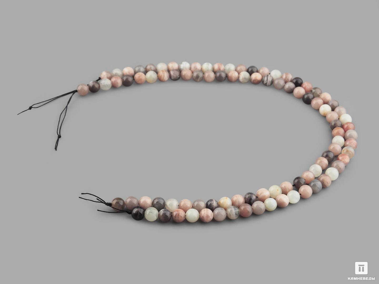 Бусины из лунного камня (адуляра), 46-51 шт. на нитке, 8-9 мм, 7-43/6, фото 2
