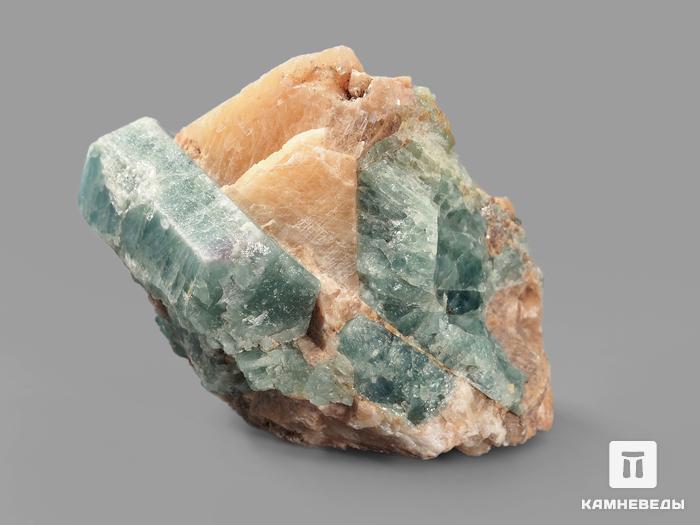 Апатит синий, кристаллы в кальците 7,7х6х5,2 см, 18391, фото 2